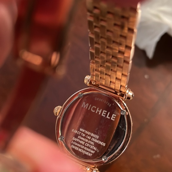 MICHELE Caber rose gold Watch with all extra pieces to attach .Need battery. main image 5